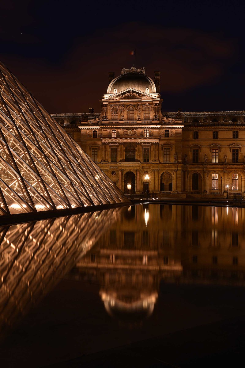 Louvre at Night :: Pyramids and Pavilion Sully 