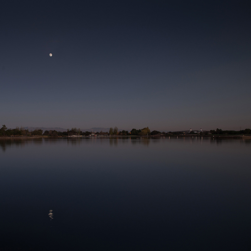 Moon Over Shoreline Lake
