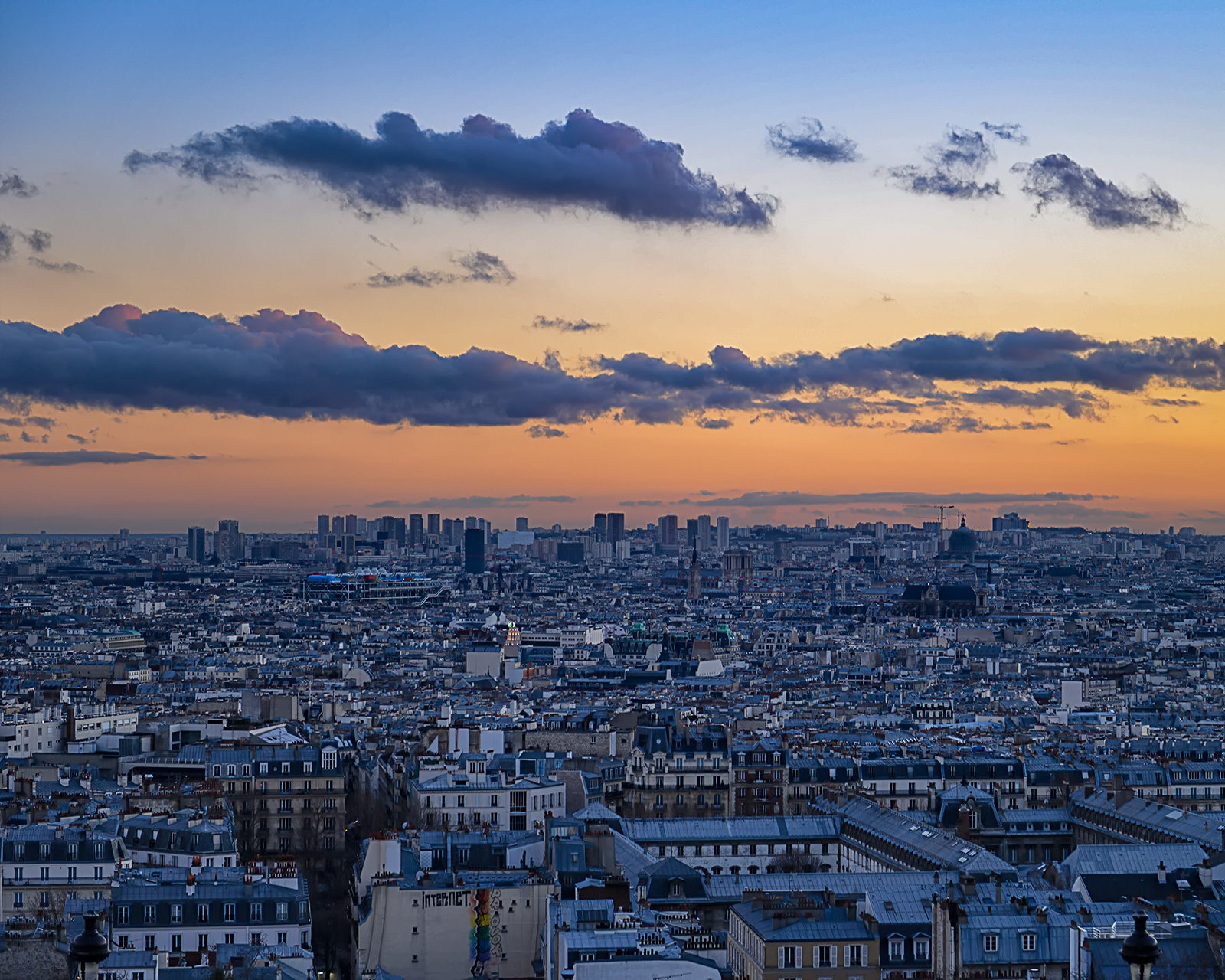 Blue Hour View of Paris from Sacre Coeur